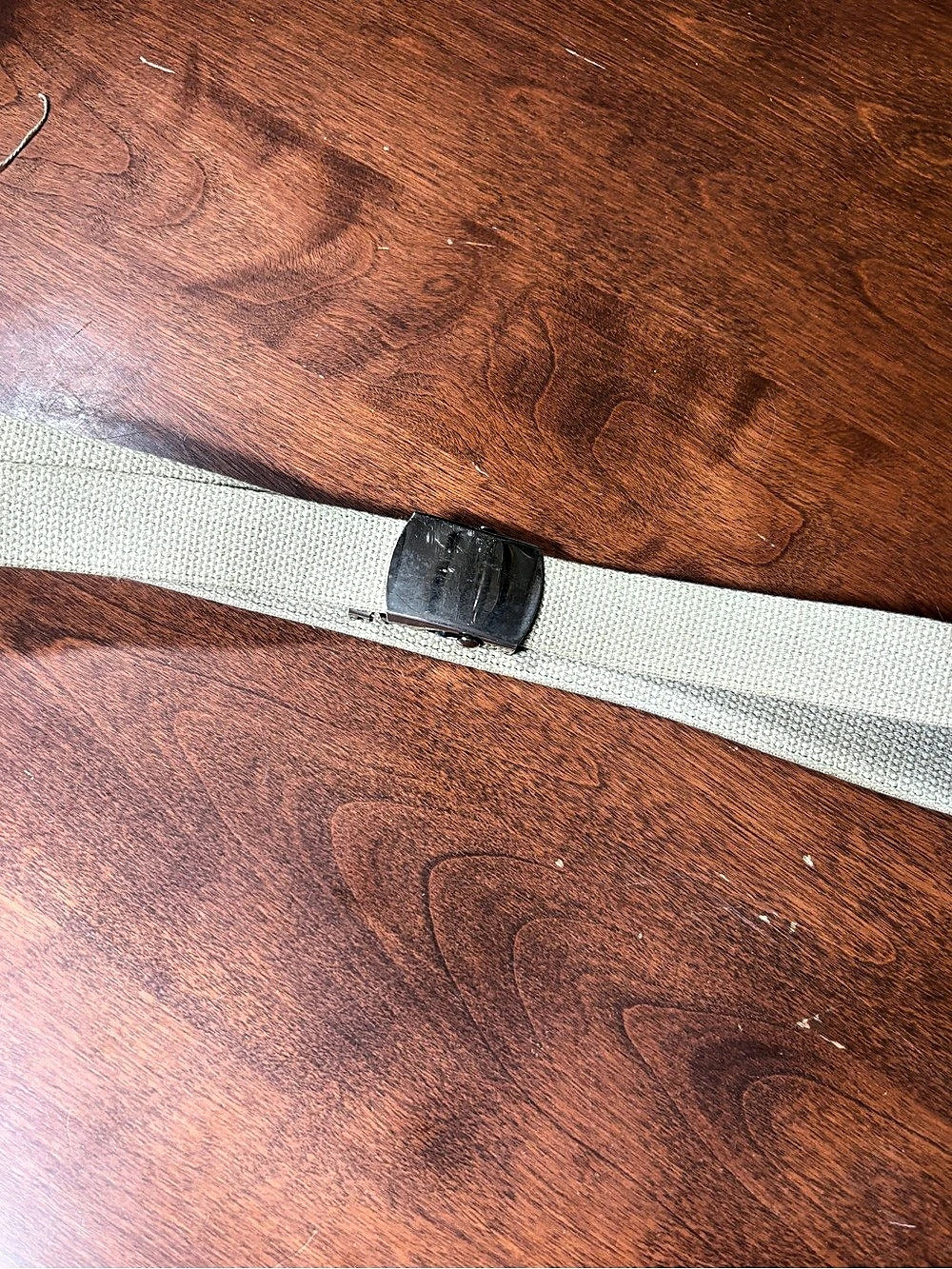 Vintage Sage Khaki Canvas Webbing Belt w/ Silver Flip Top Slider Buckle